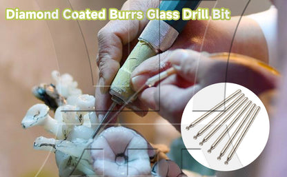 BQLZR 2.5mm Sphere Point Diamond Burr Glass Drill Bits for Rotary Tool