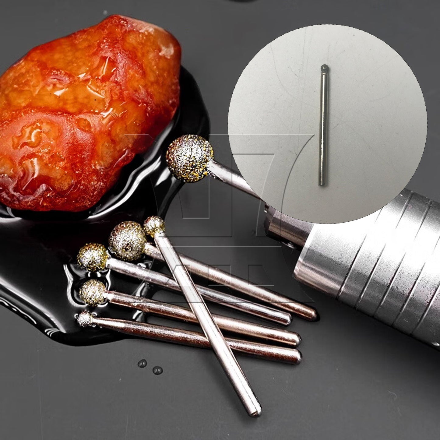 BQLZR 3mm Diamond Coated Rotary Sphere Point Burr Tipped Glass Drill Bit