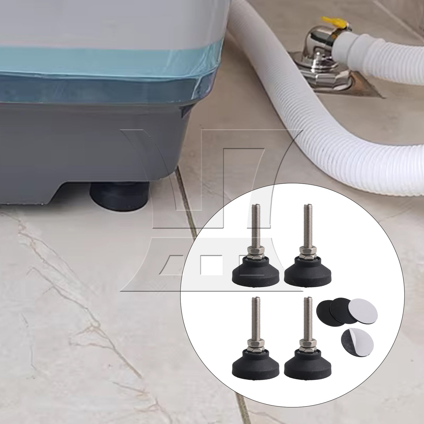 BQLZR 4pcs 50mm Dia Adjustable Height Leveling Feet Furniture Glide M10 x 53mm