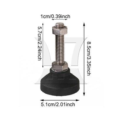 BQLZR 4pcs 50mm Dia Adjustable Height Leveling Feet Furniture Glide M10 x 53mm