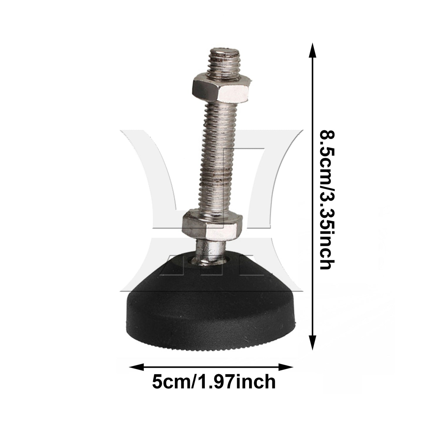 BQLZR Screw On Threaded M10x48mm Joint Furniture Adjustable Height Leveler Feet