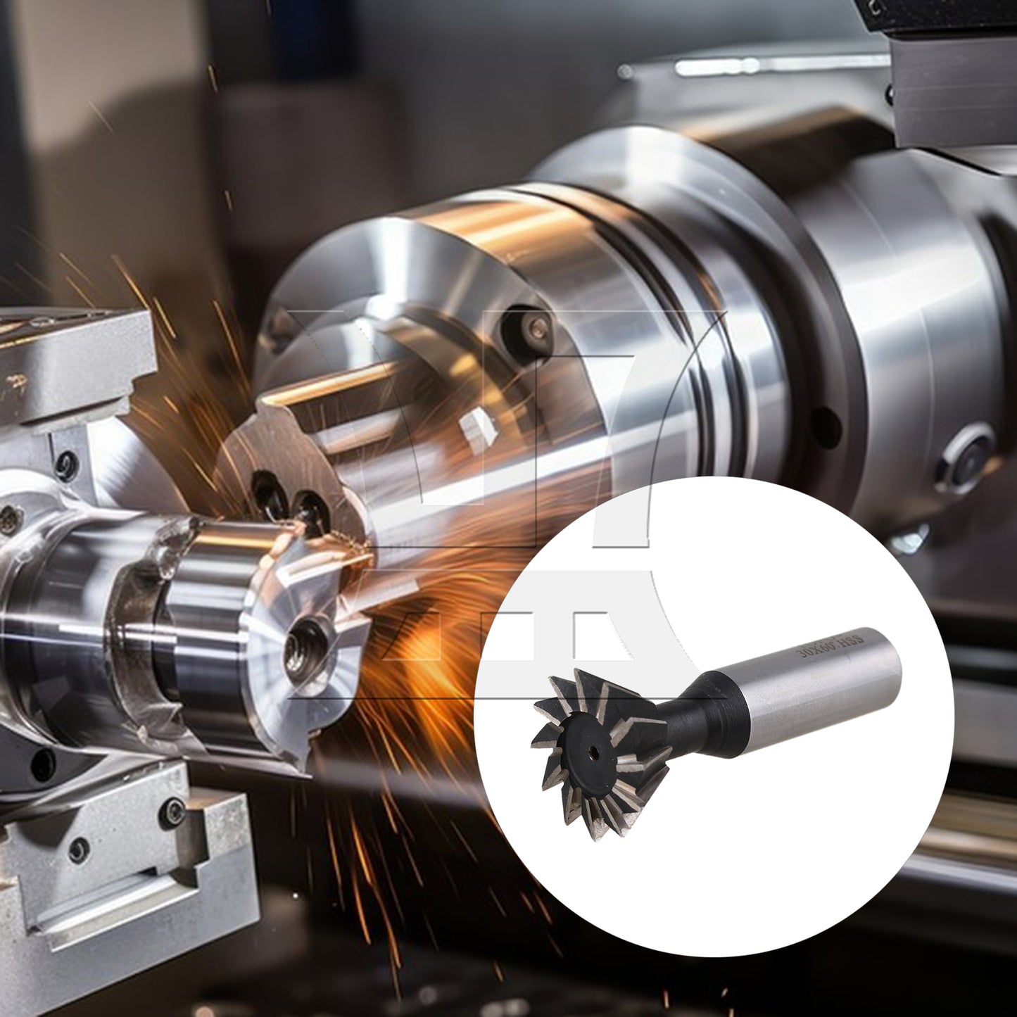 BQLZR High Speed Steel Dovetail Slot Slit 30 mm x 60 Degree Milling Tool 12 Flutes