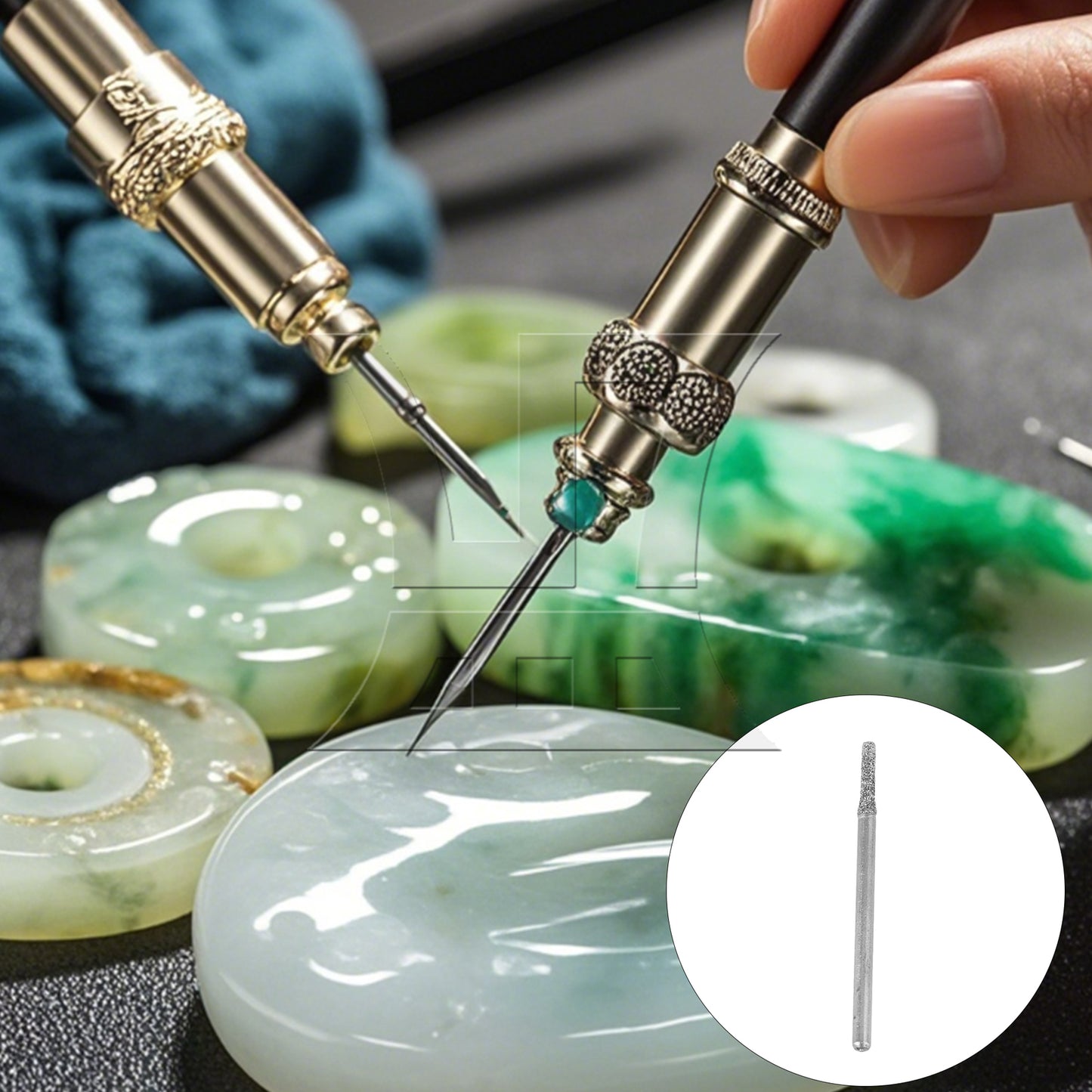 BQLZR  2mm Gems Engraving Drill Bits Coated Jade Engrave Silver