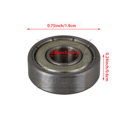 BQLZR Silver Steel Sealed 607ZZ Deep Groove Roller Ball Bearings 7 x 19 x 6mm