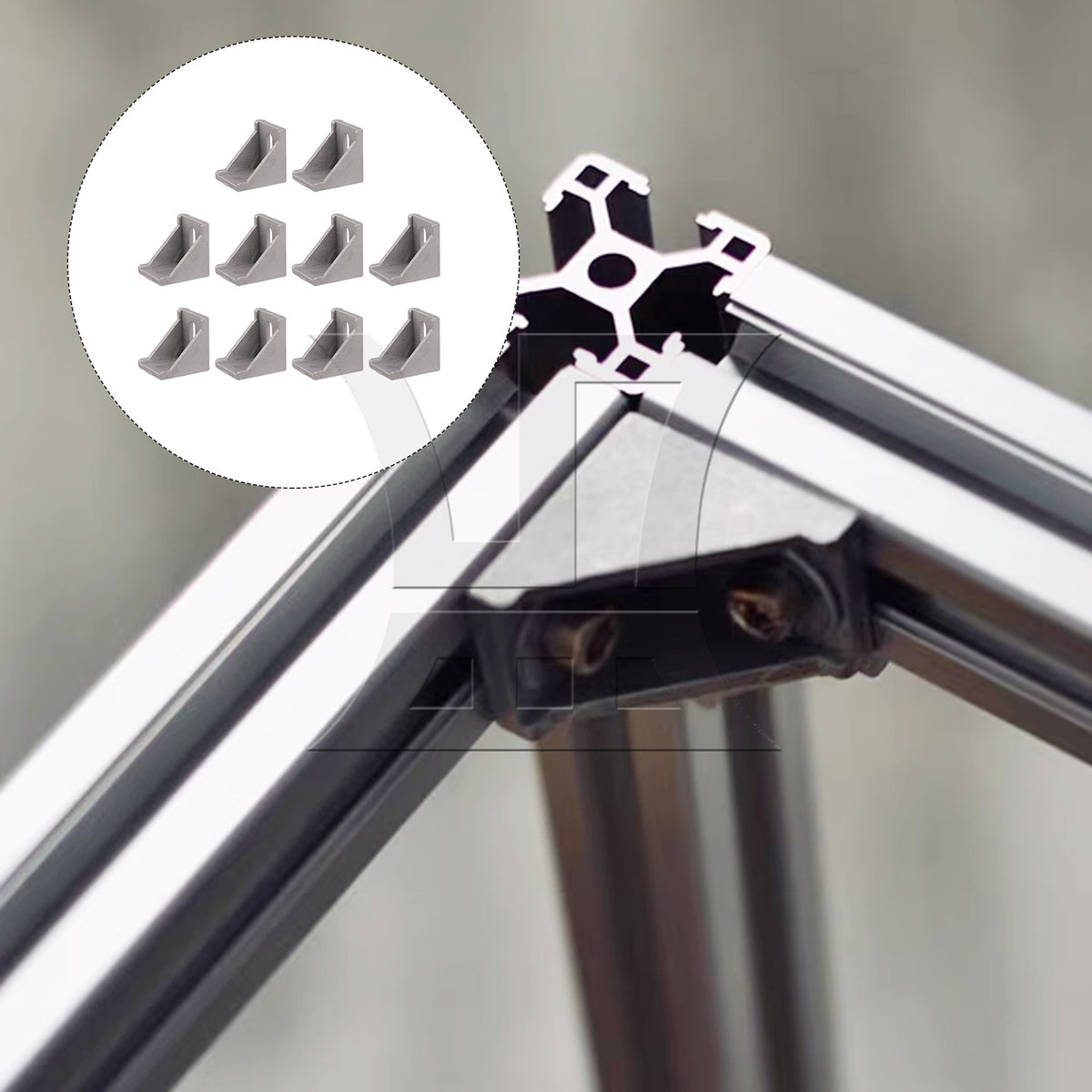 BQLZR 4x4cm Grey Aluminum L Shape Brace Corner Joint Right Angle Bracket