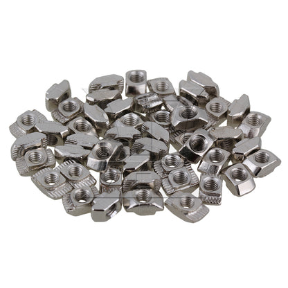 BQLZR 50pcs Carbon Steel Drop In T-Nut M4 Thread for 20 Series European Aluminum Slot