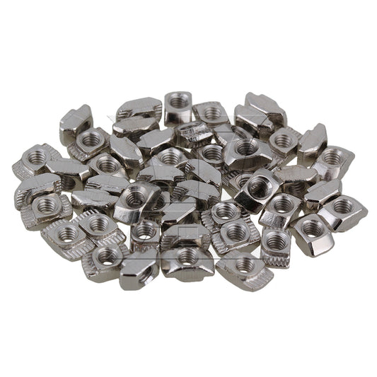 BQLZR 50pcs Carbon Steel Drop In T-Nut M4 Thread for 20 Series European Aluminum Slot