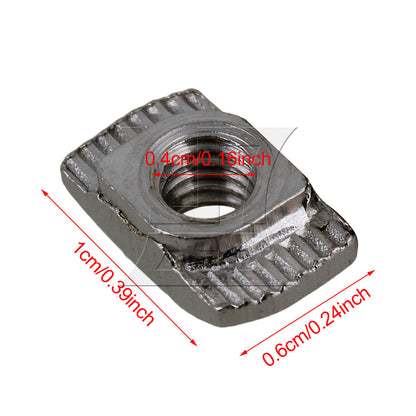 BQLZR 50pcs Carbon Steel Drop In T-Nut M4 Thread for 20 Series European Aluminum Slot
