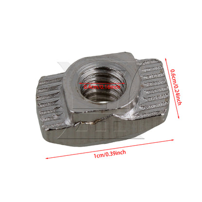 BQLZR 50pcs Carbon Steel Drop In T-Nut M4 Thread for 20 Series European Aluminum Slot