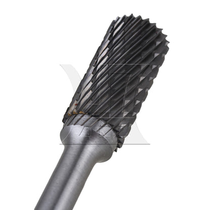 BQLZR Cylinder Silver Carbide A Type Rotary Burr Drill Bit Double 6x12 mm Head Dia