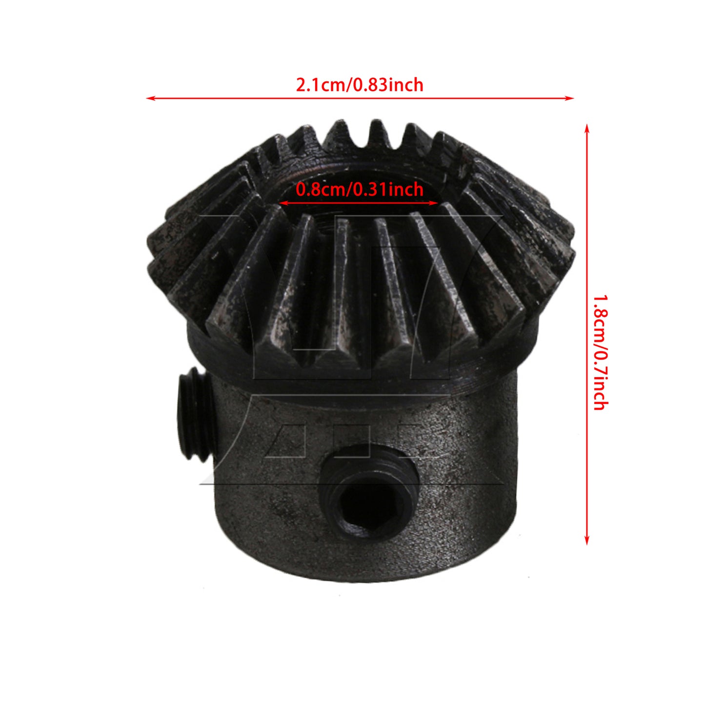 BQLZR 2PCS 8mm Hole 20T 1 Mod Motor 45 Steel Tapered Bevel Gear Wheel Top Screws