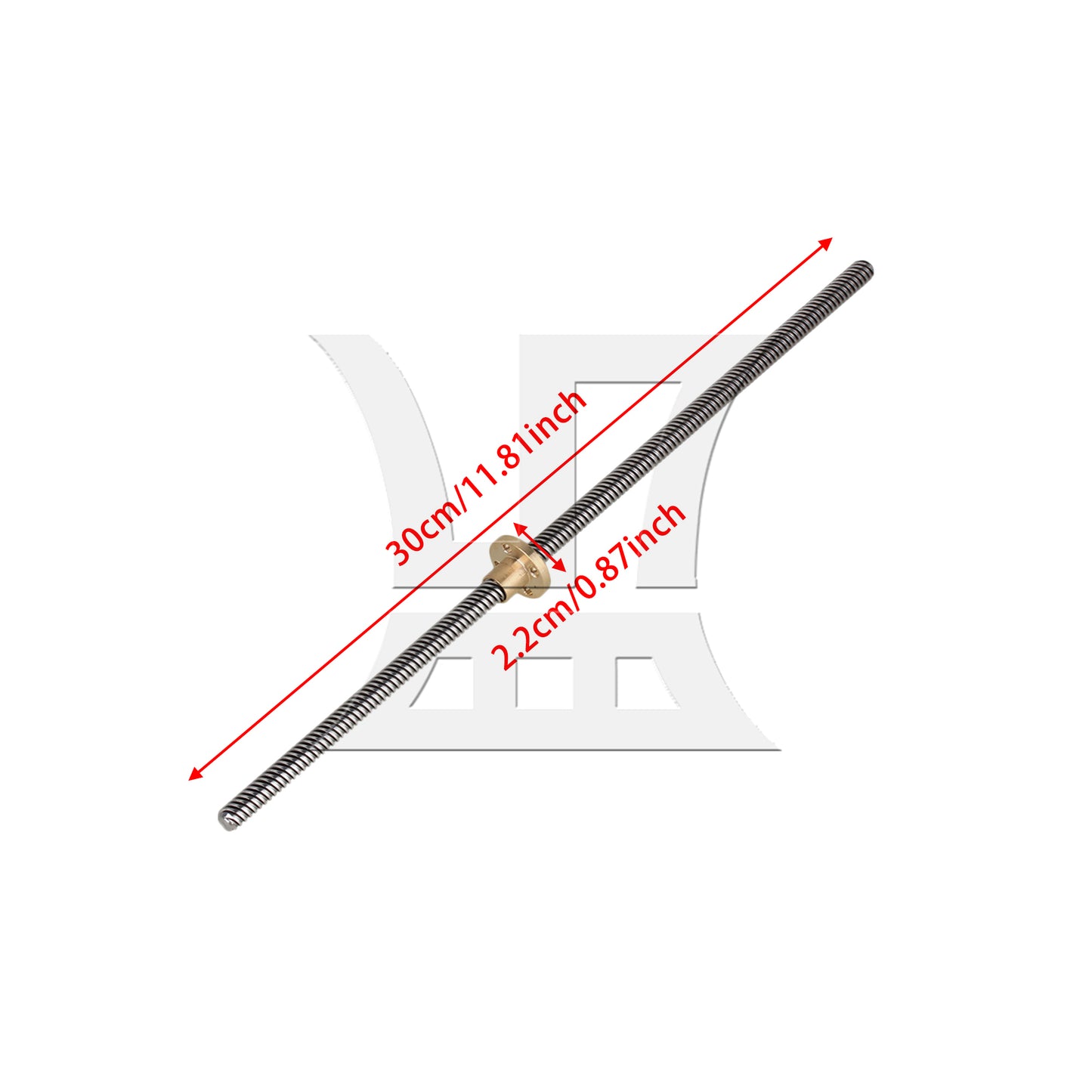 BQLZR 300PCS 8mm Dia Lead Screw 3D Printer Z Axis Lead Screw 8mm Lead Distance
