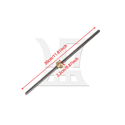 BQLZR 300PCS 8mm Dia Lead Screw 3D Printer Z Axis Lead Screw 8mm Lead Distance