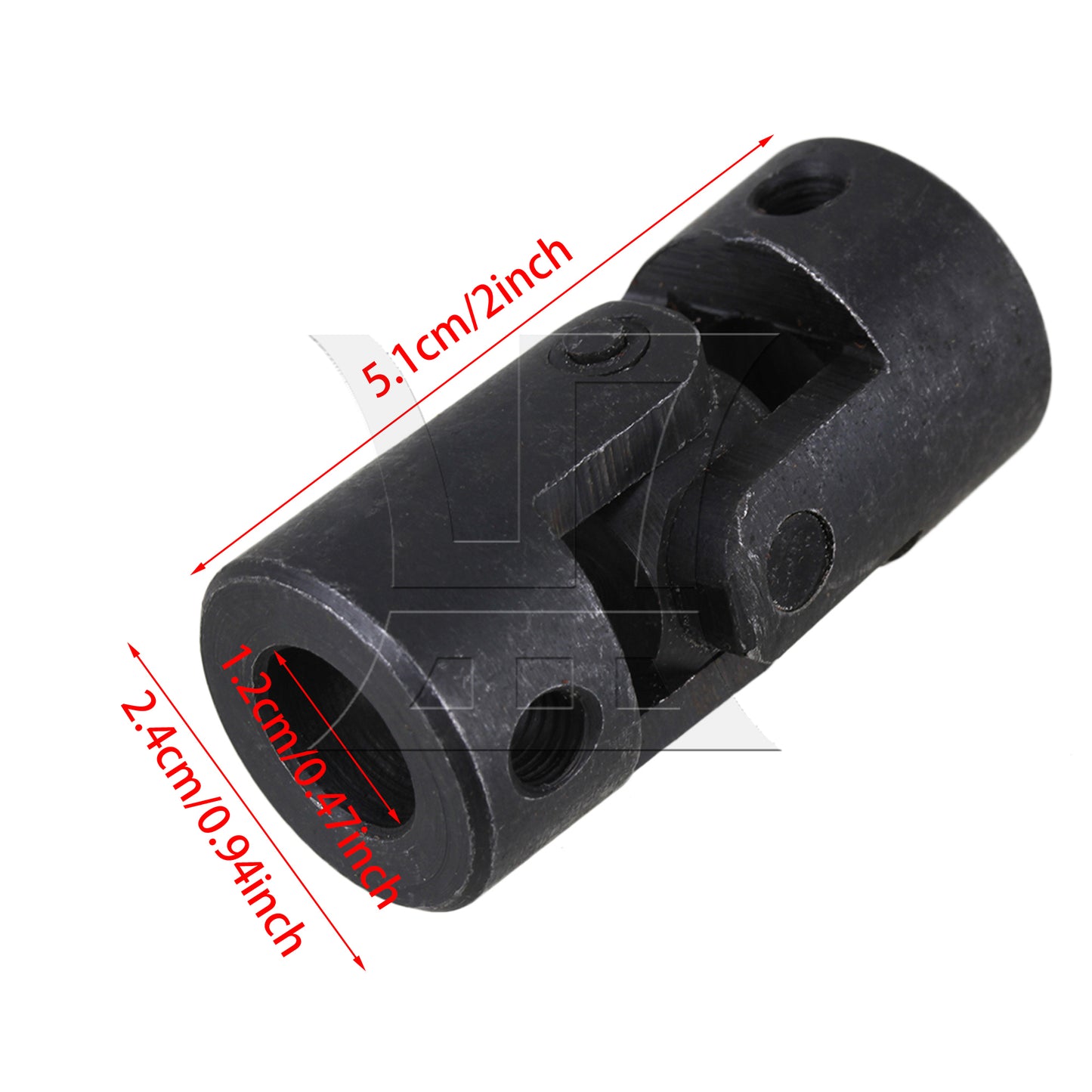 BQLZR Metal Rotatable Black Industrial Universal Joint Coupling 12 x 24mm x 51mm