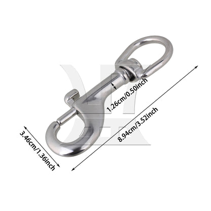 BQLZR 304 Stainless Steel Swivel-Eye Bolt Snap Hook Round Swivel Hook for Industrial