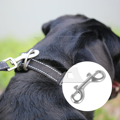 BQLZR 90mm 304 Stainless Steel Double Key Ring Snap Bolt Trigger Chain Clip Silver