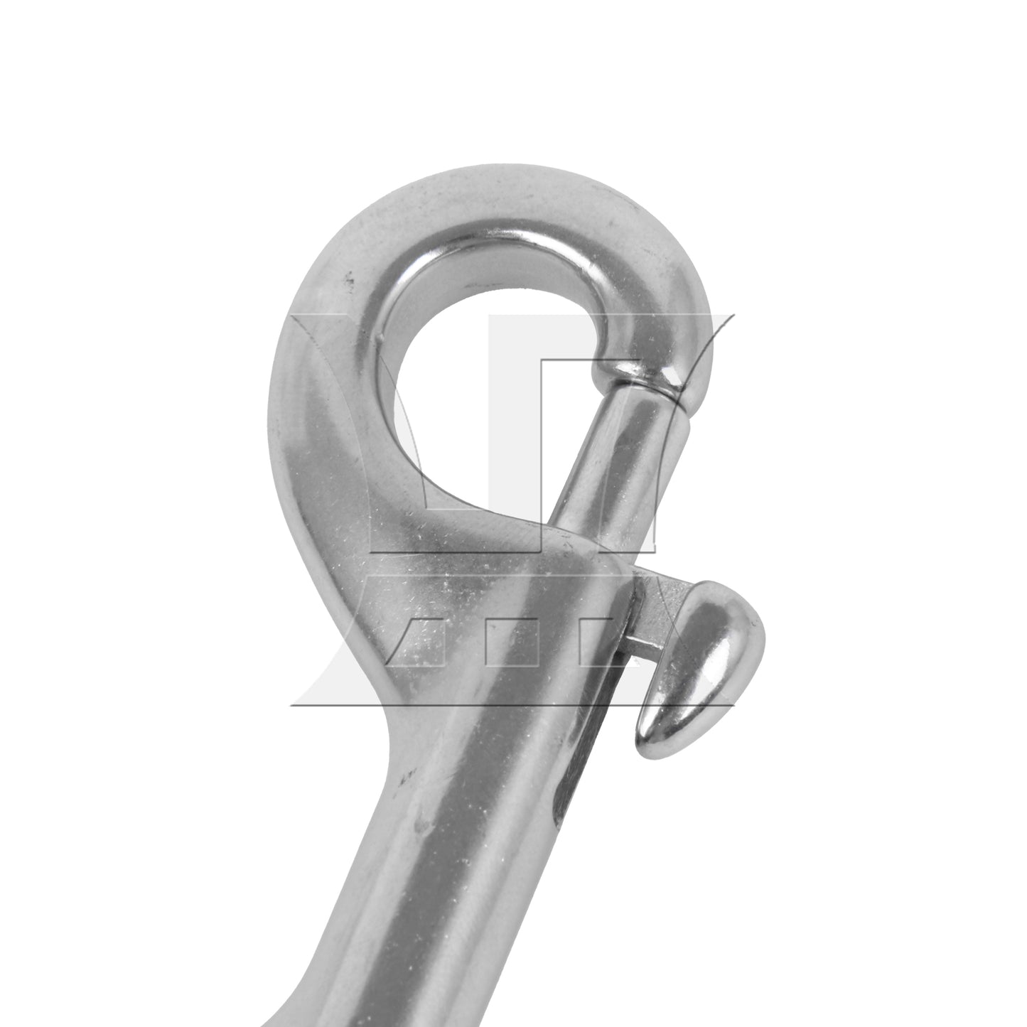 BQLZR 90mm 304 Stainless Steel Double Key Ring Snap Bolt Trigger Chain Clip Silver