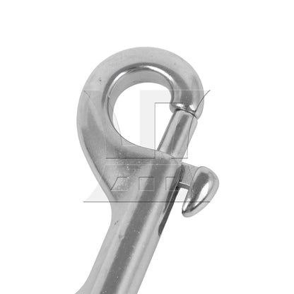 BQLZR 90mm 304 Stainless Steel Double Key Ring Snap Bolt Trigger Chain Clip Silver