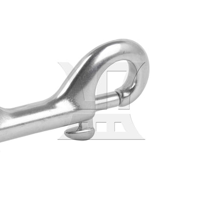 BQLZR 90mm 304 Stainless Steel Double Key Ring Snap Bolt Trigger Chain Clip Silver