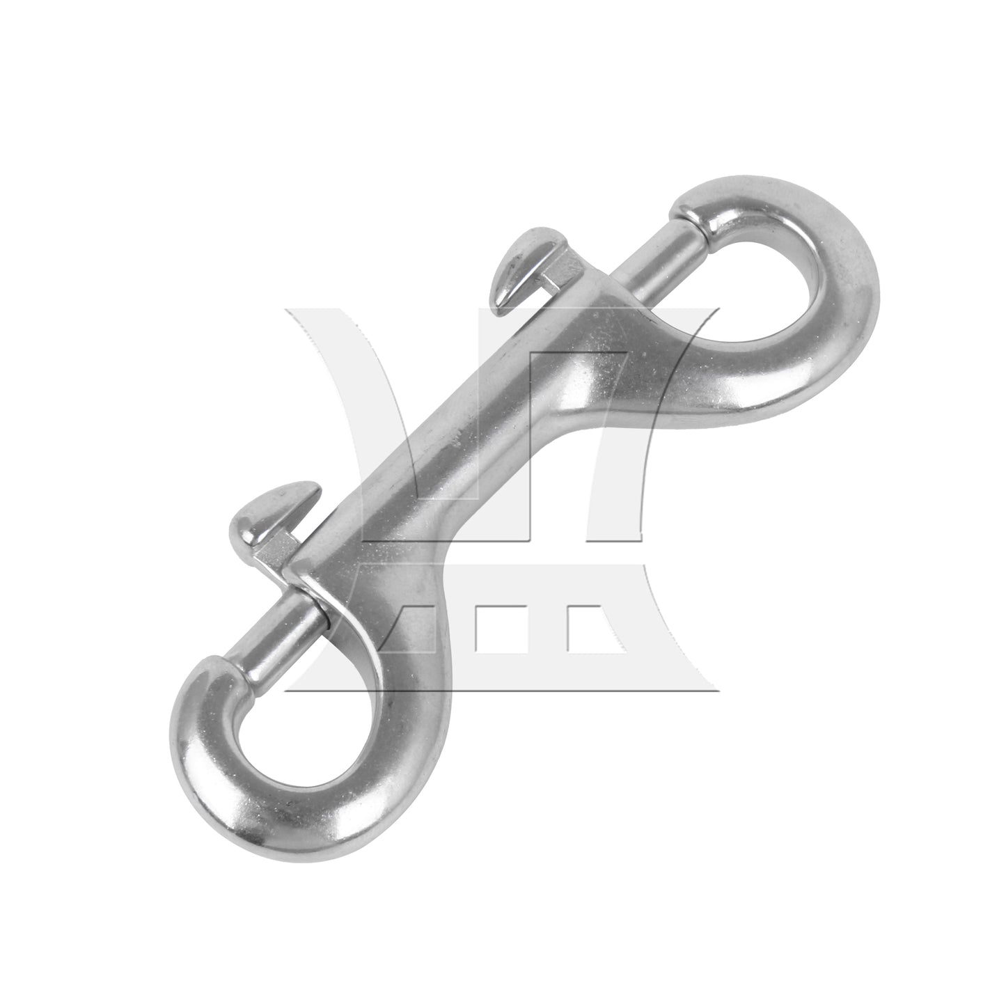 BQLZR 90mm 304 Stainless Steel Double Key Ring Snap Bolt Trigger Chain Clip Silver