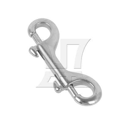 BQLZR 90mm 304 Stainless Steel Double Key Ring Snap Bolt Trigger Chain Clip Silver