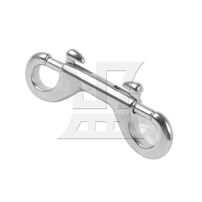BQLZR 90mm 304 Stainless Steel Double Key Ring Snap Bolt Trigger Chain Clip Silver