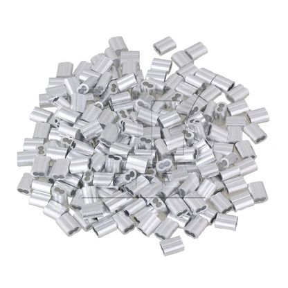 BQLZR Aluninum Double Ferrules Crimping Loop Sleeve for Wire Rope M2 Pack of 200
