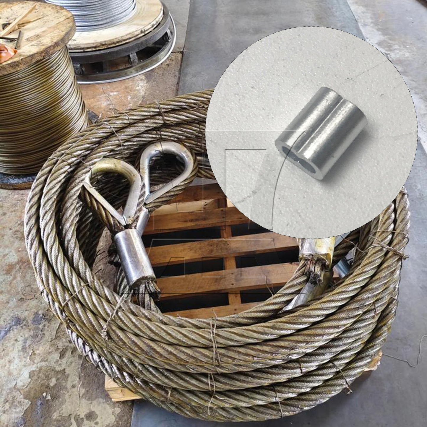 BQLZR Aluninum Double Ferrules Crimping Loop Sleeve for Wire Rope M2 Pack of 200