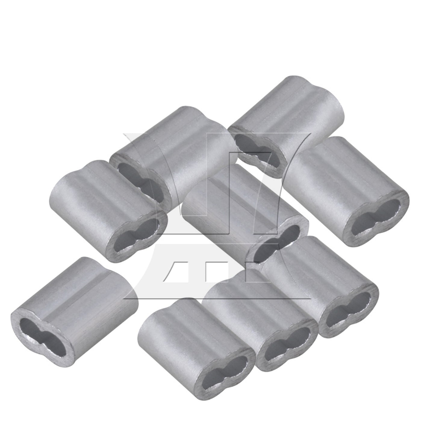 BQLZR Aluninum Double Ferrules Crimping Loop Sleeve for Wire Rope M2 Pack of 200