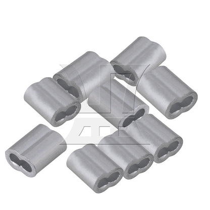BQLZR Aluninum Double Ferrules Crimping Loop Sleeve for Wire Rope M2 Pack of 200
