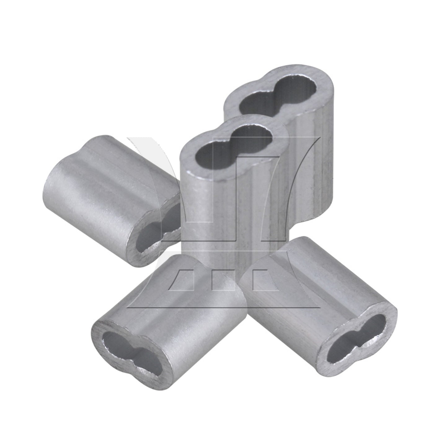 BQLZR Aluninum Double Ferrules Crimping Loop Sleeve for Wire Rope M2 Pack of 200
