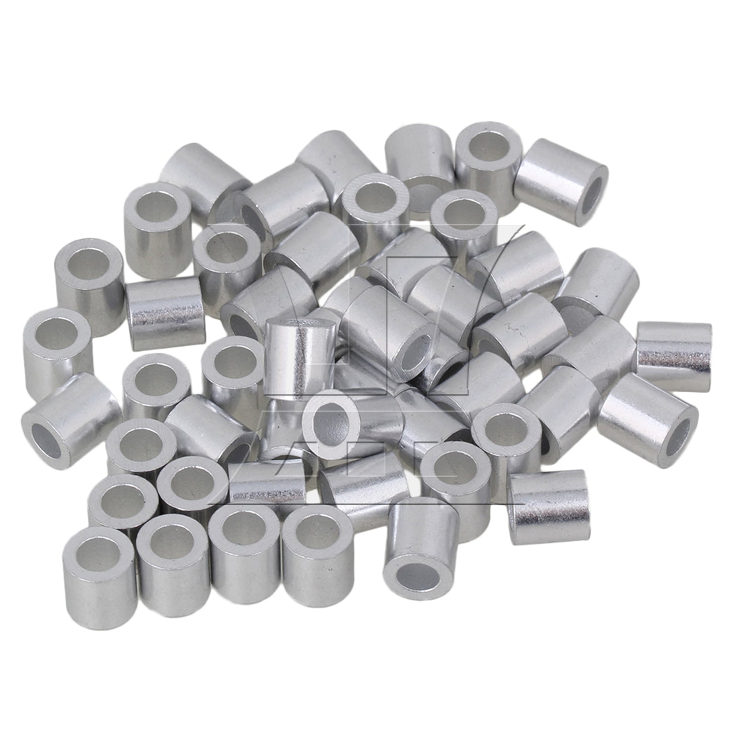 BQLZR Round Holes M4 Aluninum Crimping Loop Sleeve for 4mm Wire Rope Pack of 50