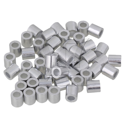 BQLZR Round Holes M4 Aluninum Crimping Loop Sleeve for 4mm Wire Rope Pack of 50