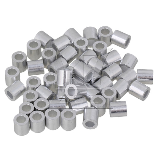 BQLZR Round Holes M4 Aluninum Crimping Loop Sleeve for 4mm Wire Rope Pack of 50