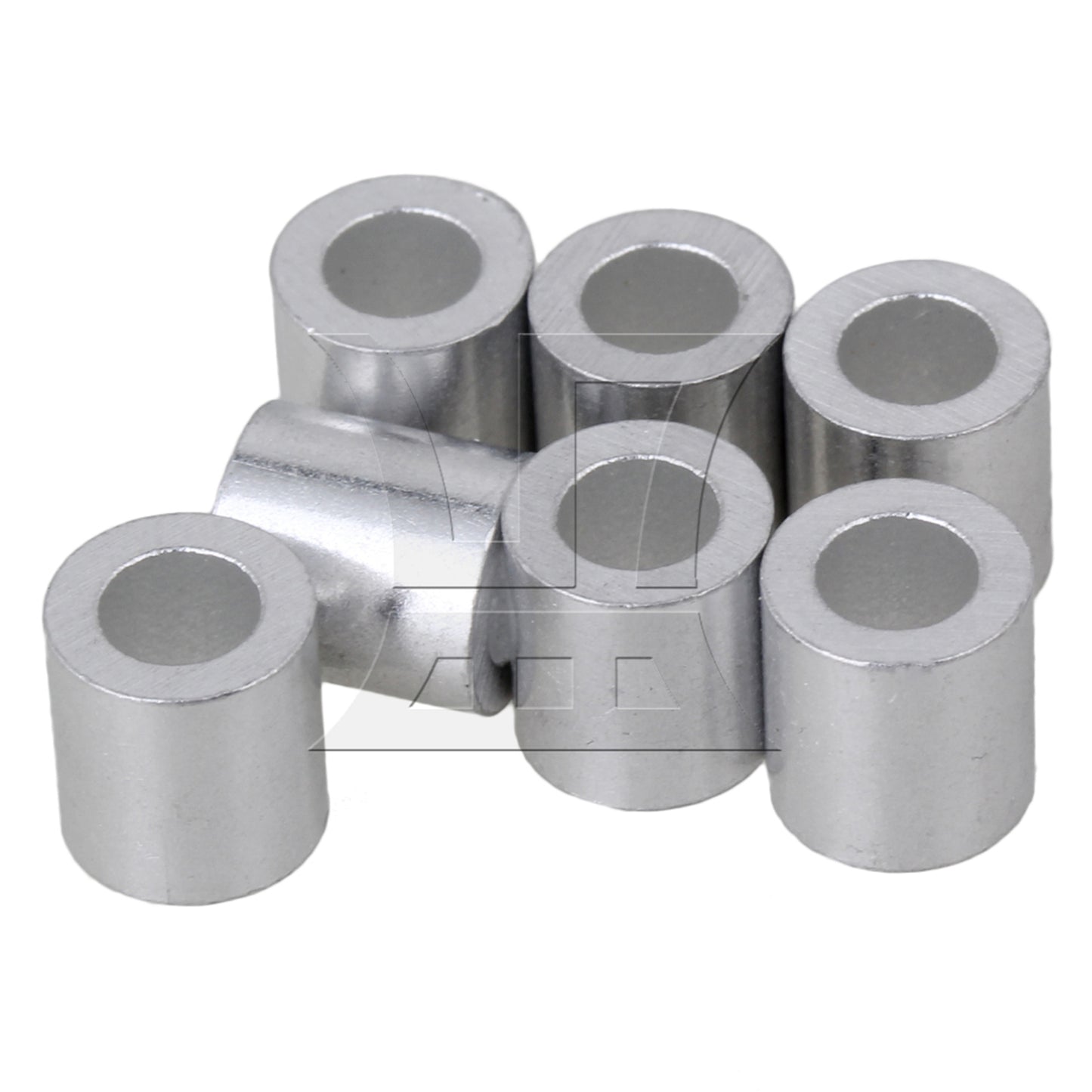 BQLZR Round Holes M4 Aluninum Crimping Loop Sleeve for 4mm Wire Rope Pack of 50