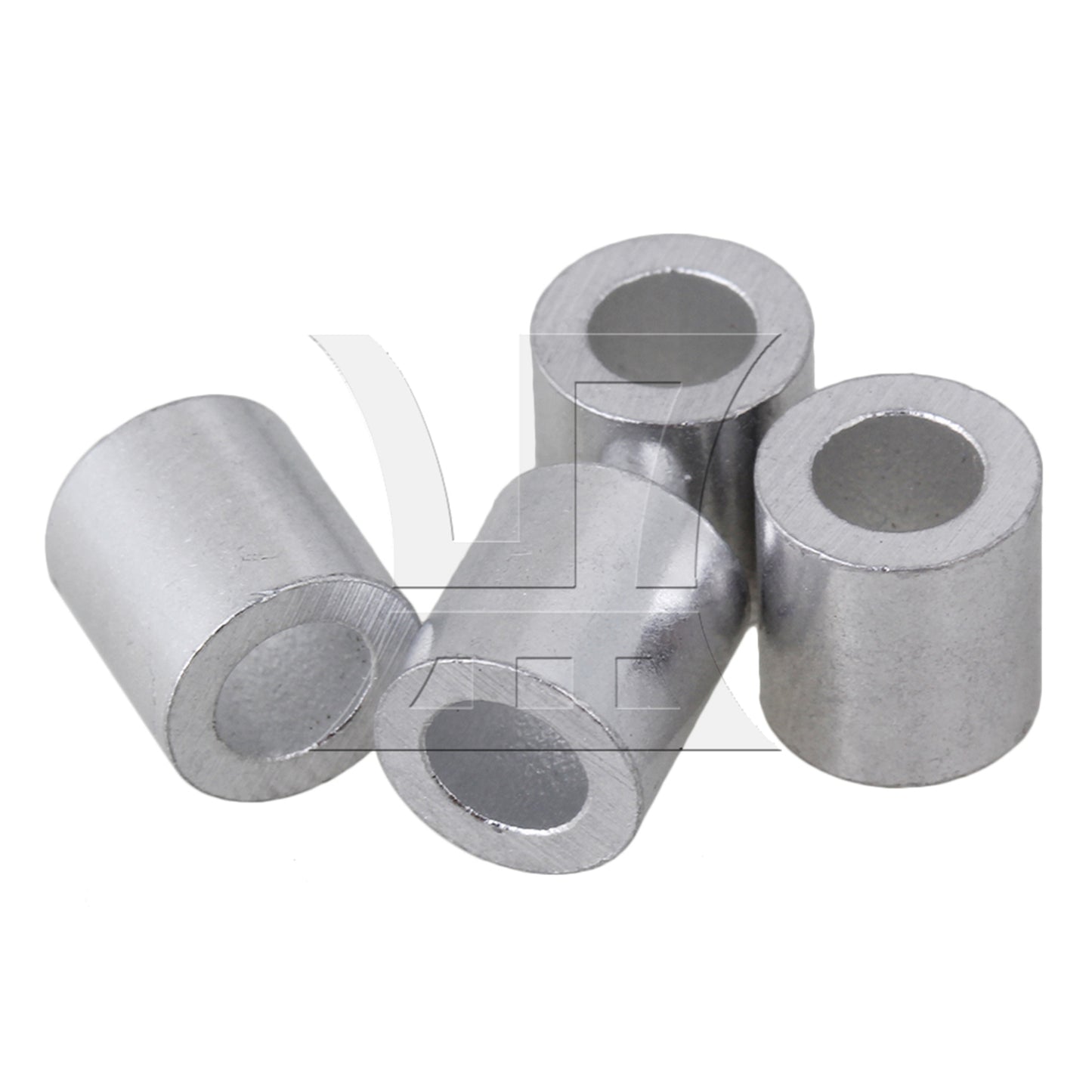 BQLZR Round Holes M4 Aluninum Crimping Loop Sleeve for 4mm Wire Rope Pack of 50