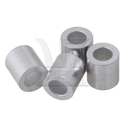 BQLZR Round Holes M4 Aluninum Crimping Loop Sleeve for 4mm Wire Rope Pack of 50