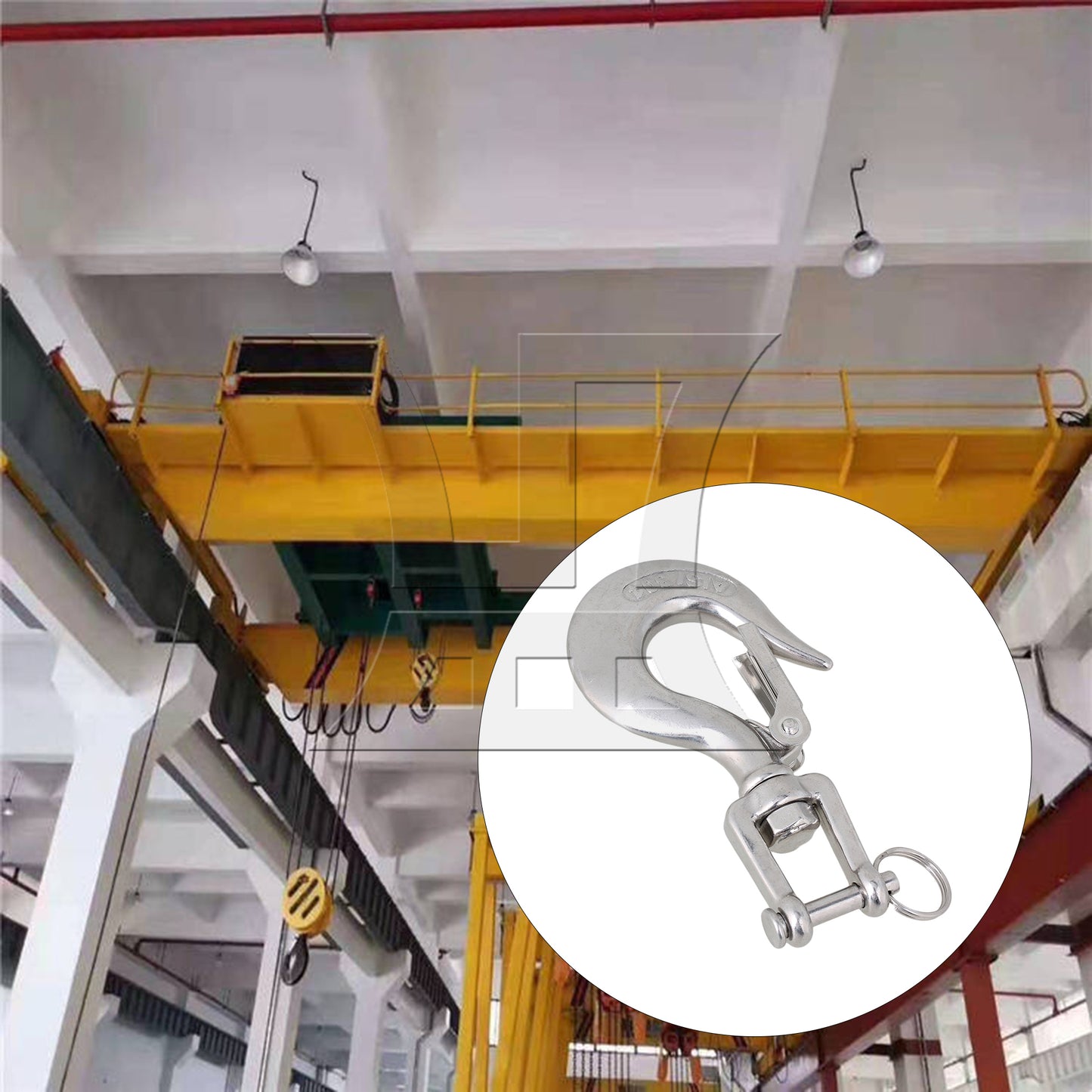 BQLZR Safe Working Load 350KG American Type Swivel Eye Clevis Lifting Hook