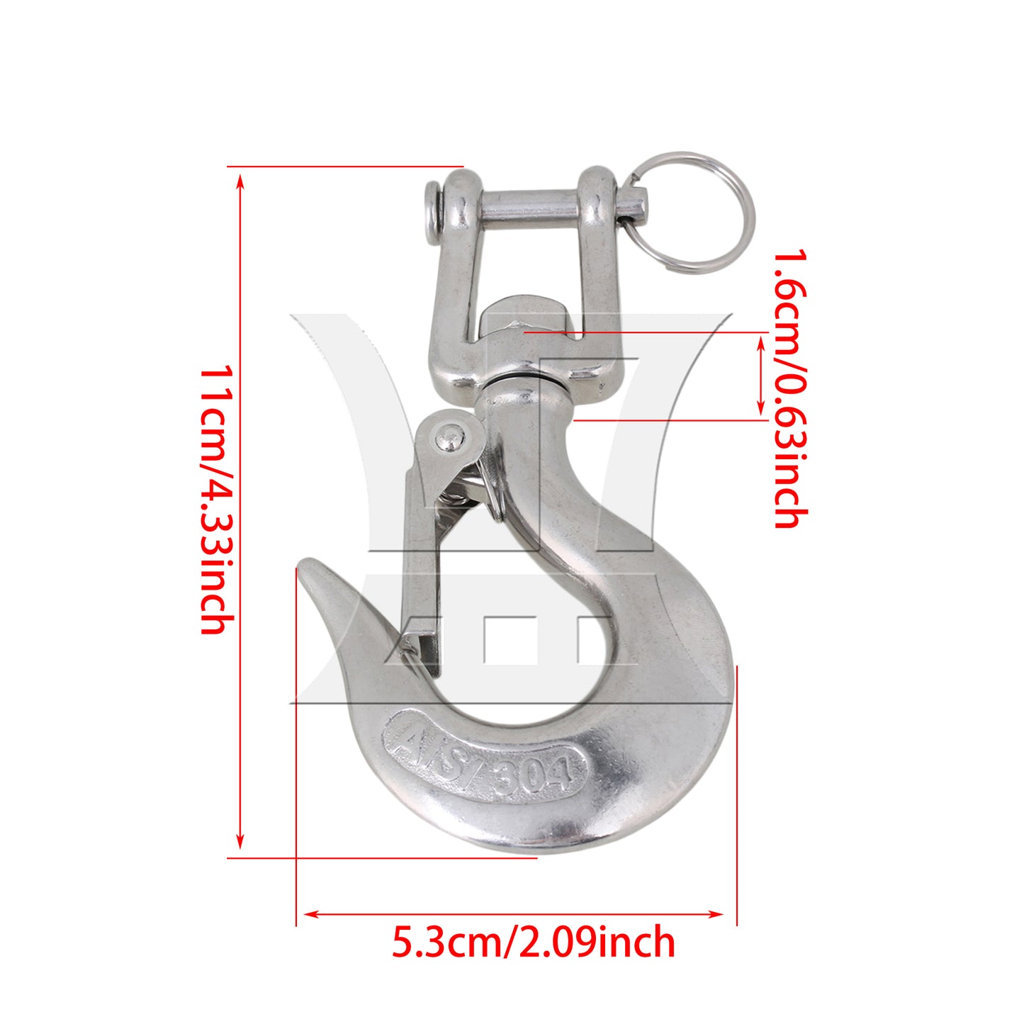 BQLZR Safe Working Load 350KG American Type Swivel Eye Clevis Lifting Hook