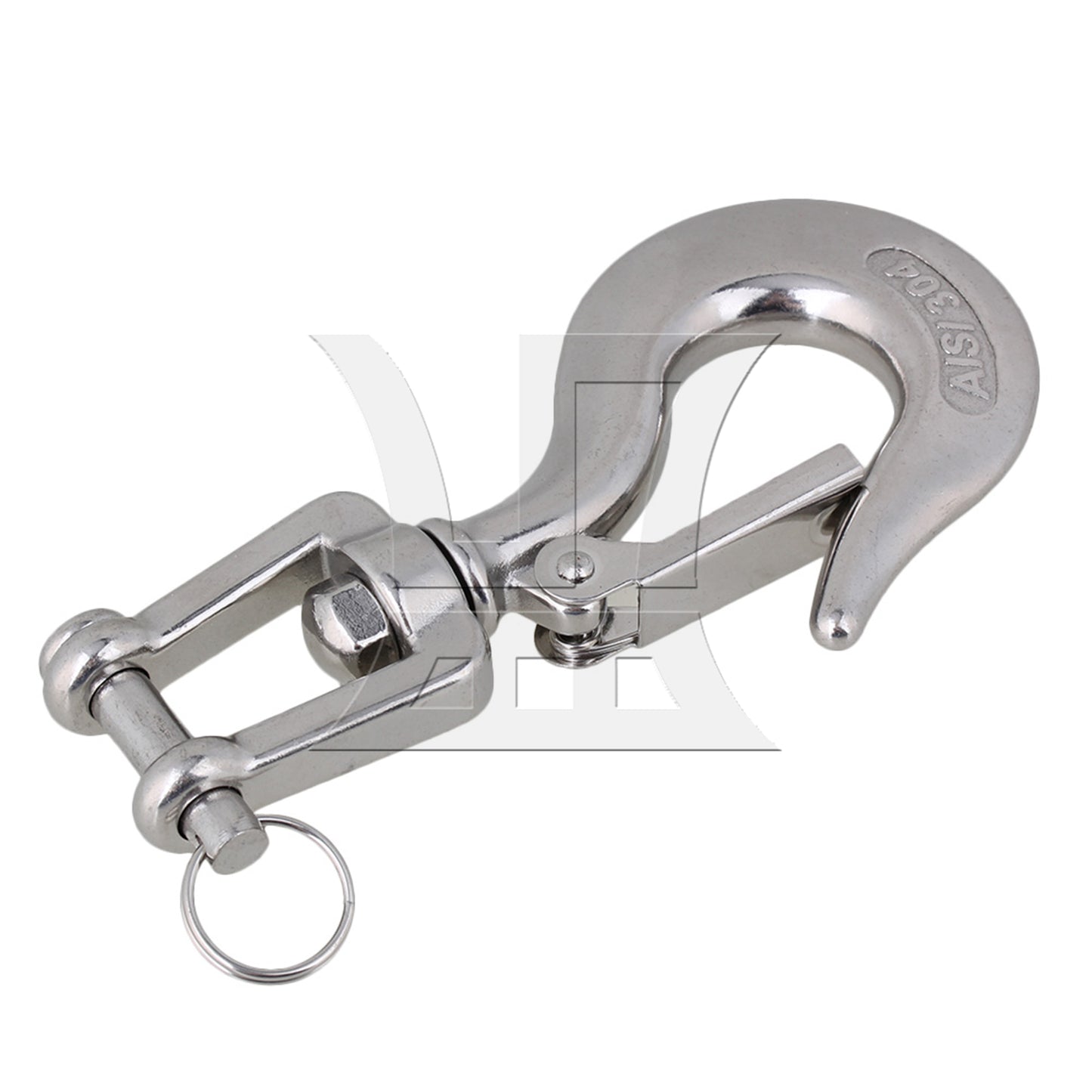 BQLZR 650KG American Type Swivel Lifting Silver Tone Clevis Chain Hook with Latch