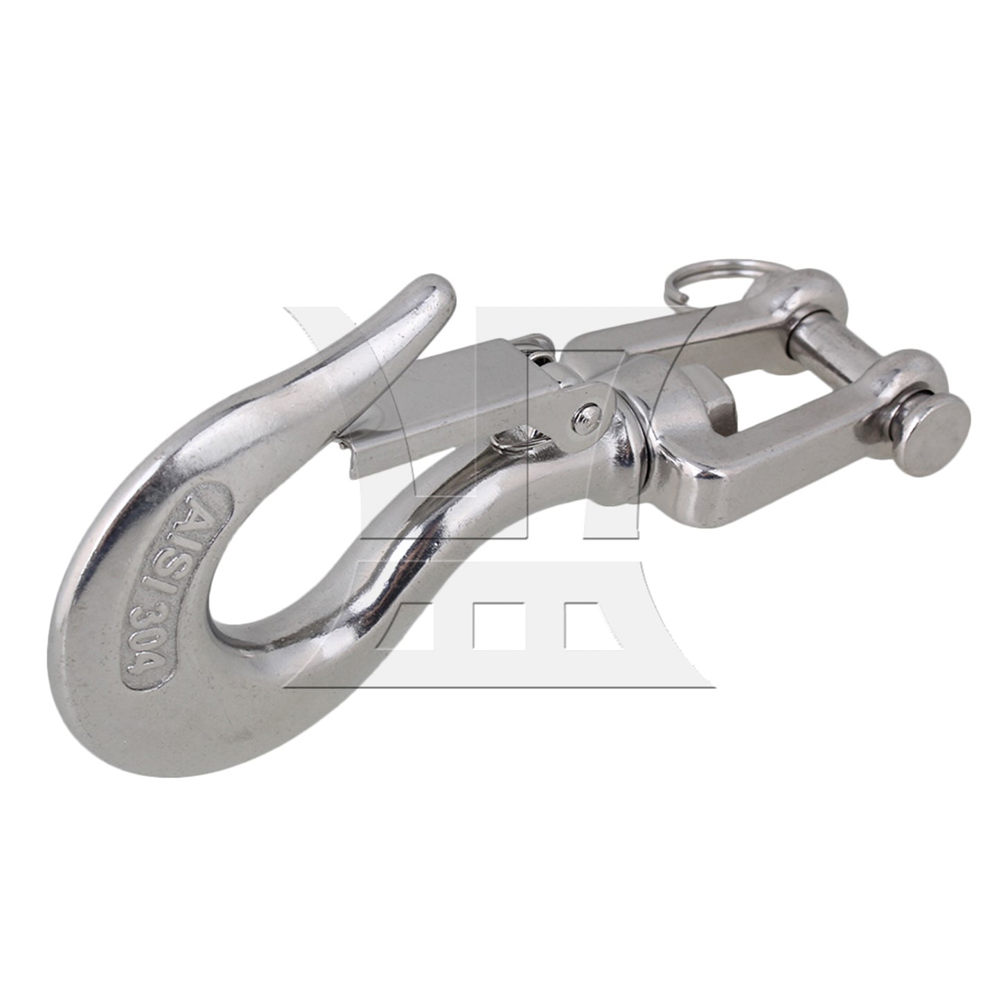 BQLZR 650KG American Type Swivel Lifting Silver Tone Clevis Chain Hook with Latch