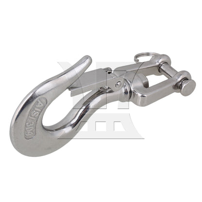 BQLZR 650KG American Type Swivel Lifting Silver Tone Clevis Chain Hook with Latch