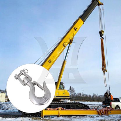 BQLZR 1000KG American Type Swivel Lifting Silver Tone Clevis Hook Rigging Accessory