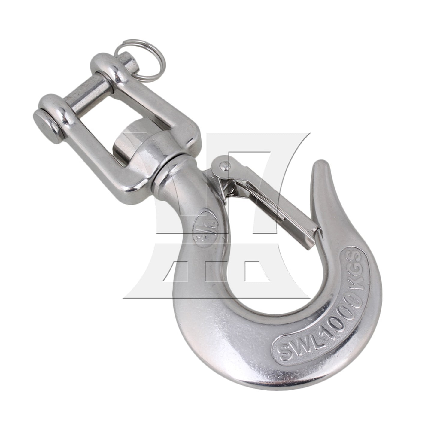 BQLZR 1000KG American Type Swivel Lifting Silver Tone Clevis Hook Rigging Accessory
