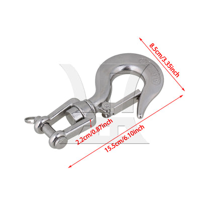 BQLZR 1000KG American Type Swivel Lifting Silver Tone Clevis Hook Rigging Accessory