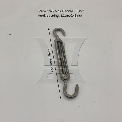 BQLZR 5pcs Hook to Hook Adjustable European Style 304 Stainless Steel M5 Turnbuckle
