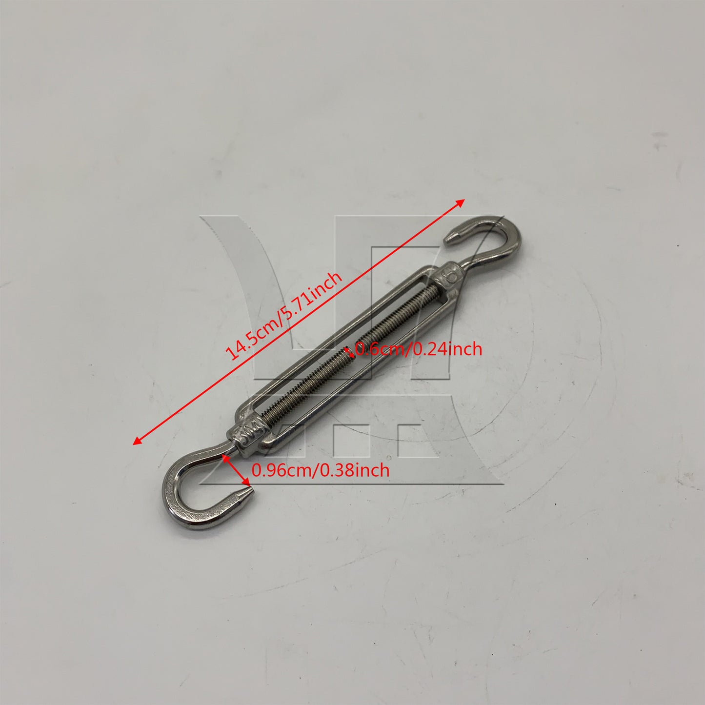 BQLZR  Silver European Style 304 Stainless Steel M6 Thread Turnbuckle Hook to Hook