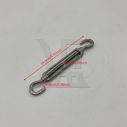 BQLZR  Silver European Style 304 Stainless Steel M6 Thread Turnbuckle Hook to Hook