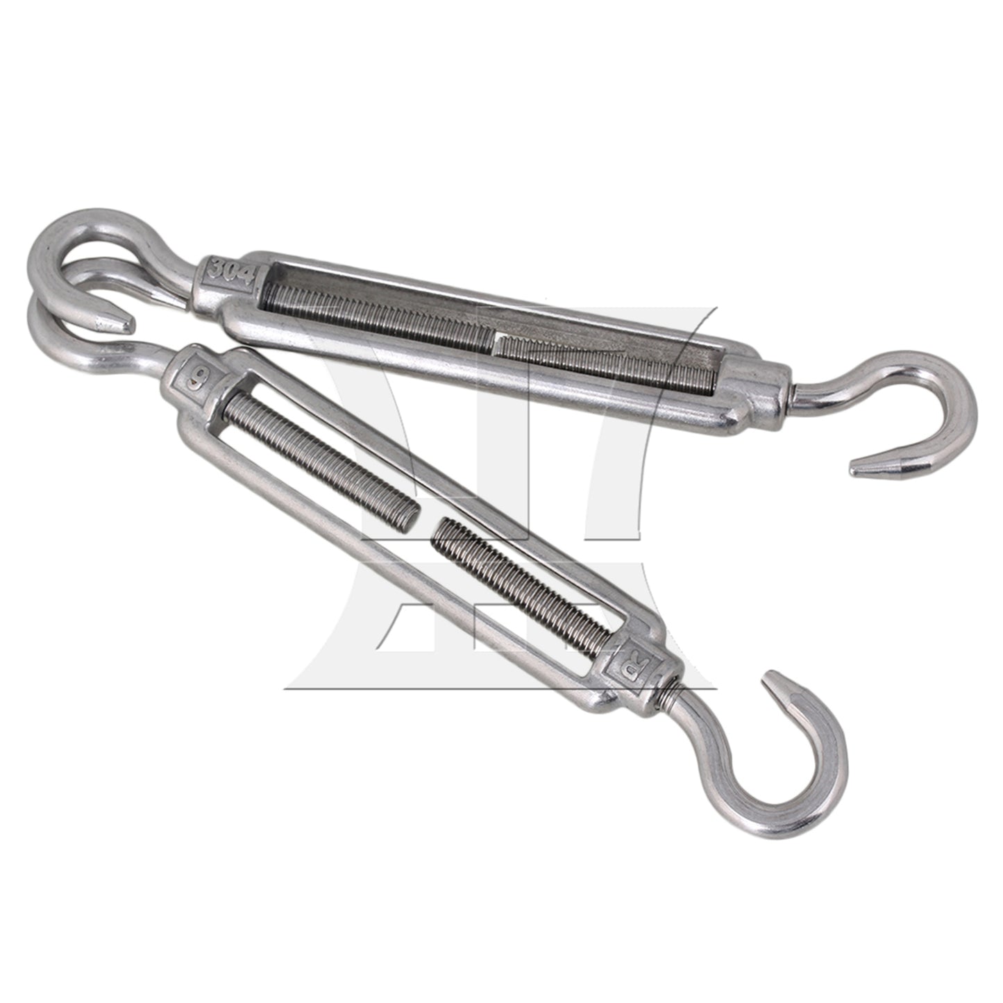 BQLZR  Silver European Style 304 Stainless Steel M6 Thread Turnbuckle Hook to Hook
