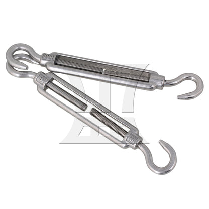 BQLZR  Silver European Style 304 Stainless Steel M6 Thread Turnbuckle Hook to Hook